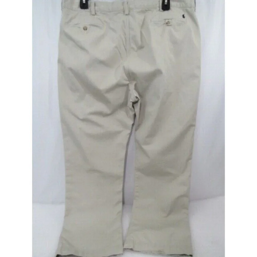 Ralph Lauren Polo Chino Khaki‎ Flat Front Cotton Pants 38/31